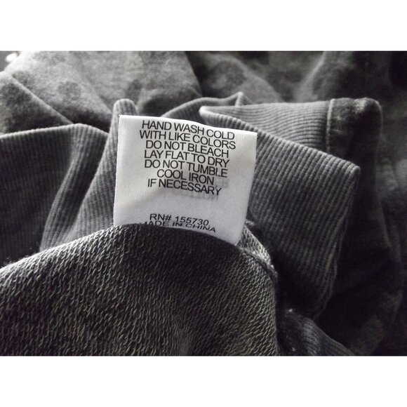 French Terry Sweatshirt Womens 3X Gray Leopard Print V-Neck Relaxed Fit - Picture 13 of 13